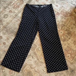 Navy and White Patterned Pants